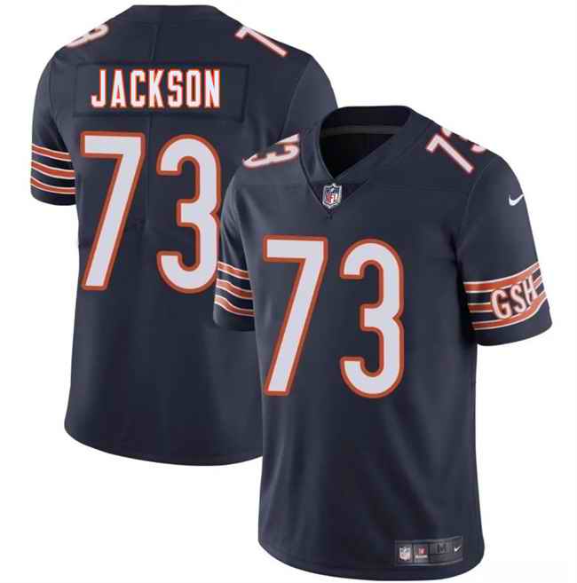 Men's Chicago Bears #73 Jonah Jackson Navy 2025 Vapor Stitched Football Jersey